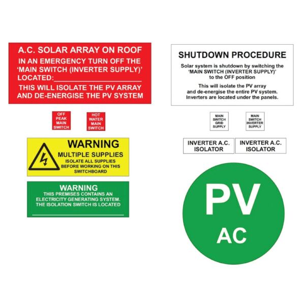 Ac Solar Label Kit
