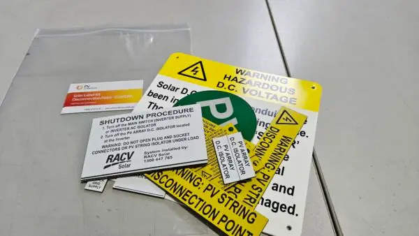 PV Connections Custom Labels, Engraved with logo