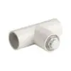 Single 32mm PVC drain tee with valve for conduit or drainage systems